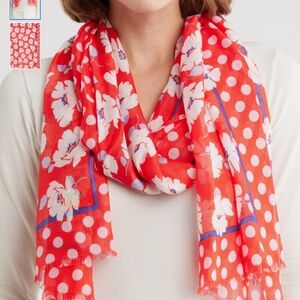 Kate Spade New York springtime floral oblong scarf